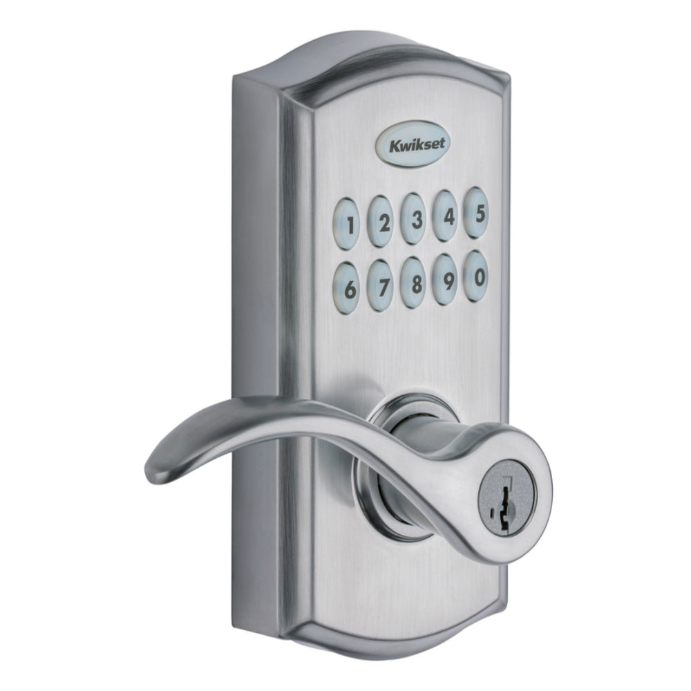 Kwikset 99550-001 SmartCode 955 Electronic Touch Pad Entry Lever, Satin Chrome