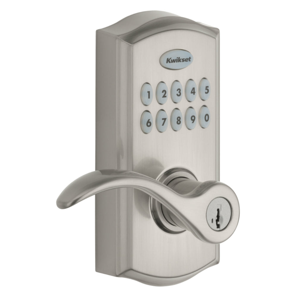Kwikset 99550-002 SmartCode 955 Electronic Touch Pad Entry Lever, Satin Nickel