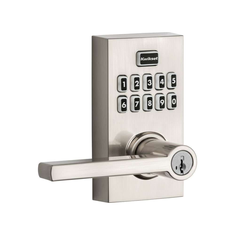 Kwikset 99170-003 SmartCode 917 Electronic Touch Pad Entry Lever, Satin Nickel