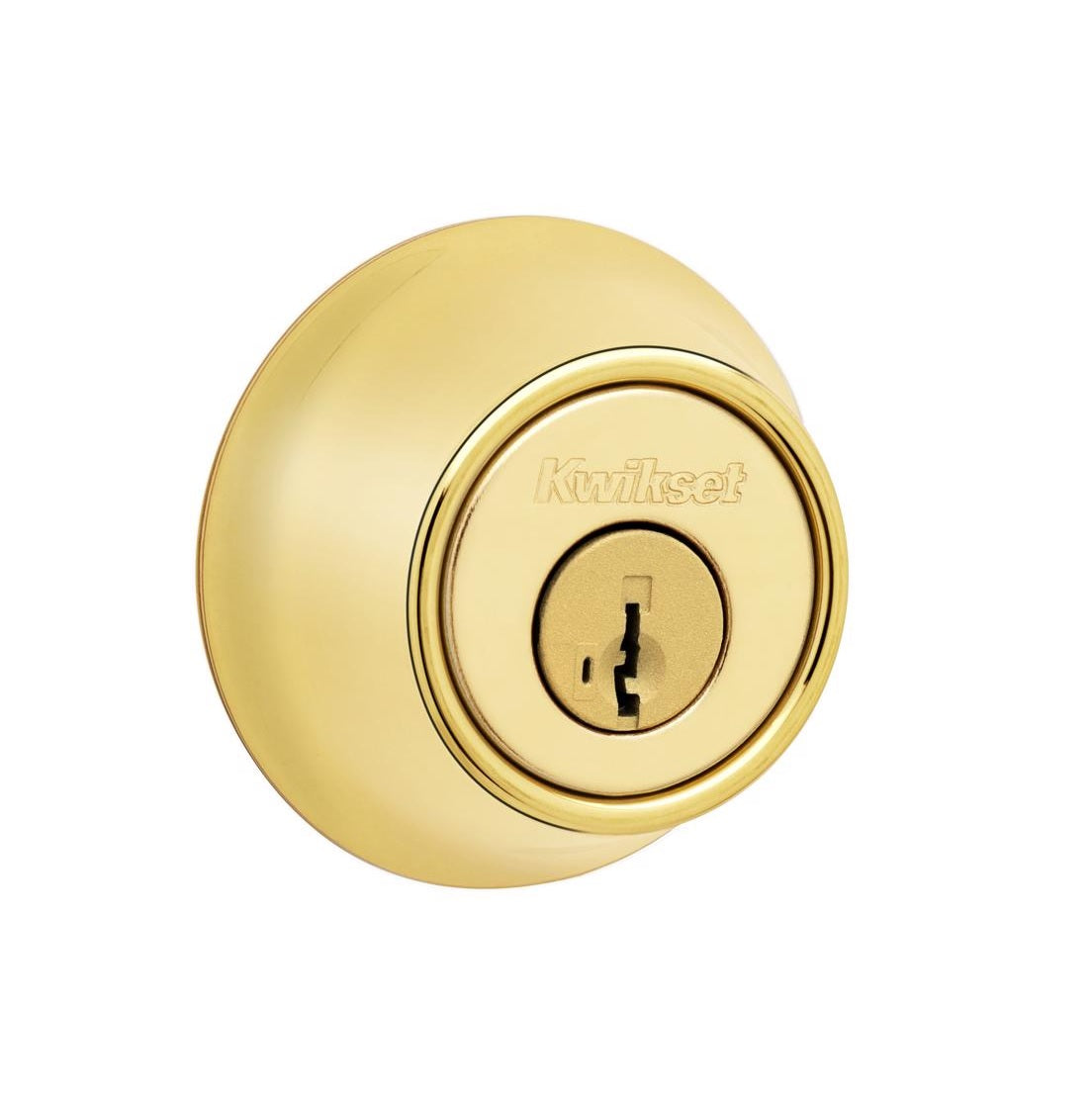 Kwikset 96600-747 SmartKey Security Single Cylinder Deadbolt, Polished Brass