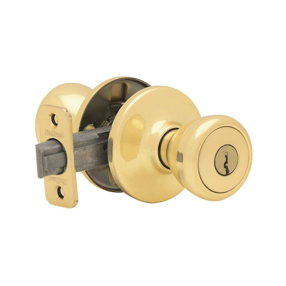 Kwikset 400T3RCLRCSK3BX Keyed Entry Knob, Brass