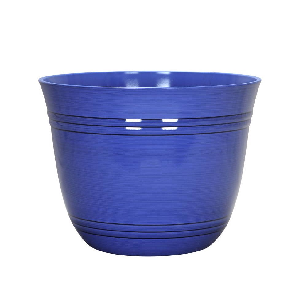 L&G Solutions PVH0115BBI Galileo Round Planter, Cobalt, Polyresin