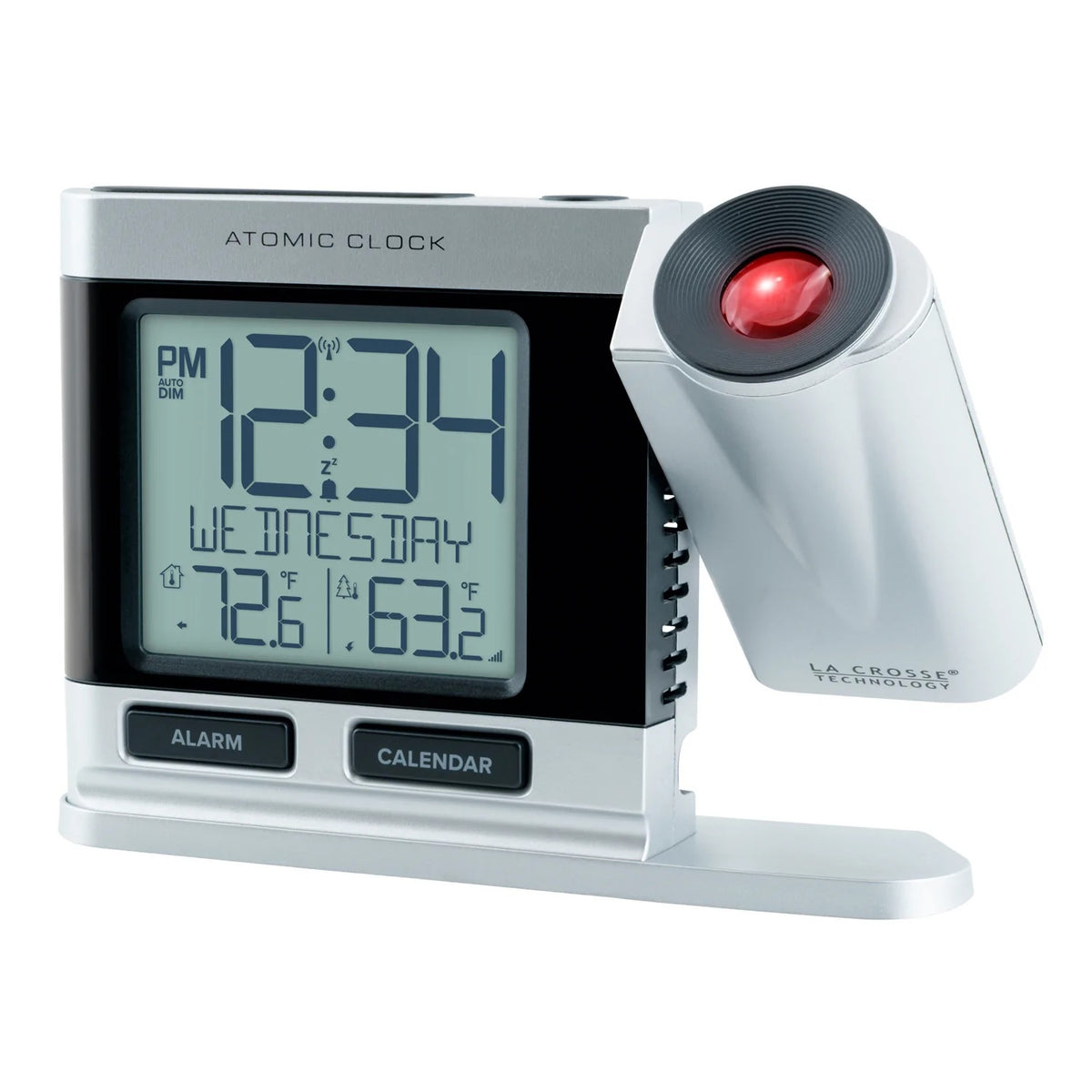 La Crosse Technology 616-1410 Atomic Projection Alarm Clock, Silver