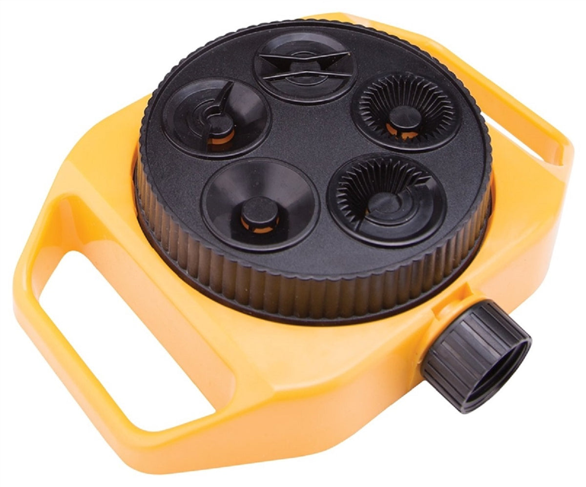 Landscapers Select GS84903L 5-Pattern Turret Sprinkler, Plastic, Yellow