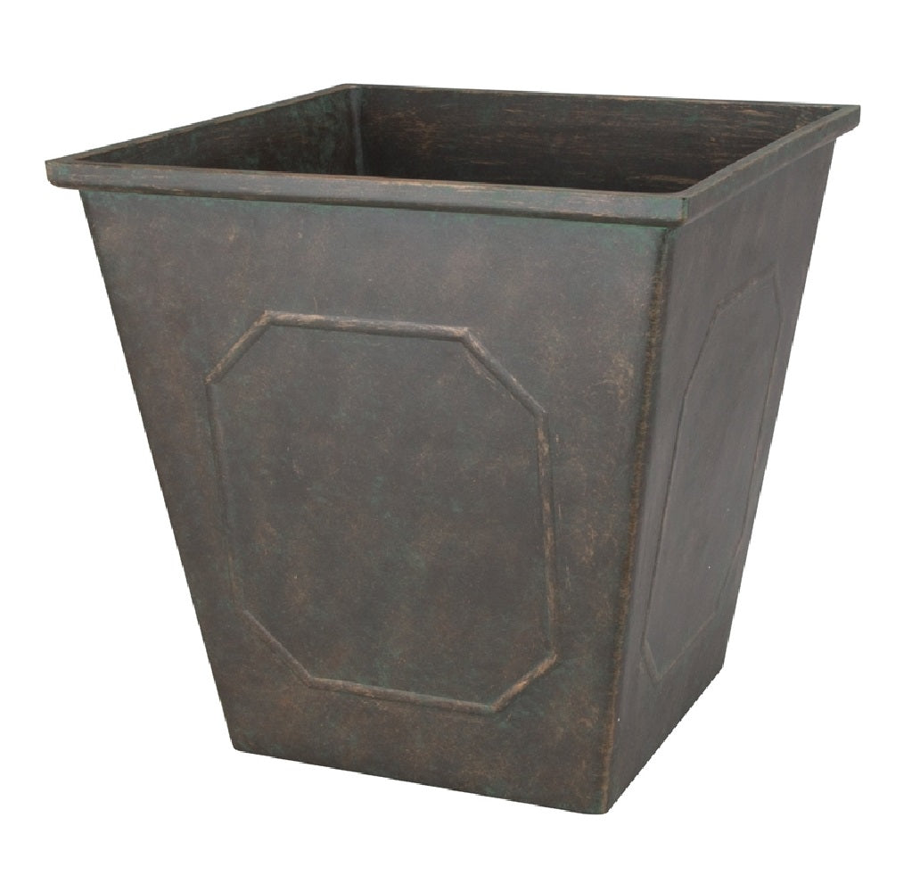 Landscapers Select PT-S046 Metallic Square Resin Planter, 14"