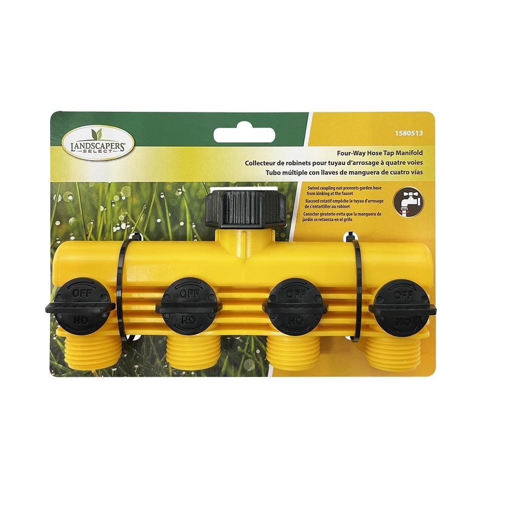 Landscapers Select YM20820 Tap Manifold Connector, Black/Yellow