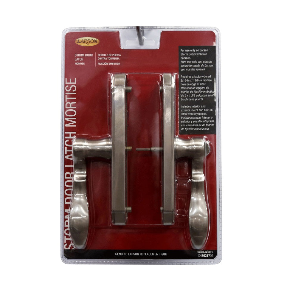 Larson CH3021701 M2 Storm Door Mortise Latch, Brushed Nickel