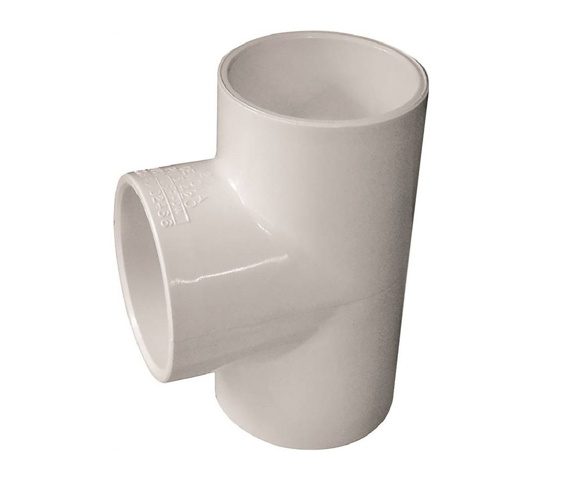 Lasco 401020BC PVC Fitting Pipe Tee, White, 2 inch
