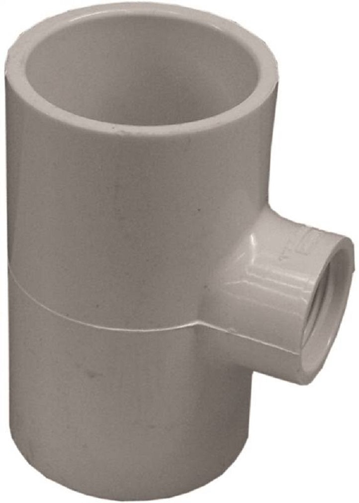 Lasco 401210BC Pipe Reducing Tee, 1-1/2 x 3/4 Inch, White