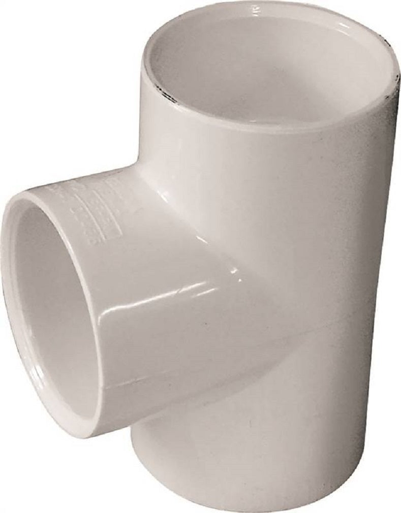 Lasco 401007CPRMC PVC Pipe Tee Connection, White, 3/4 Inch