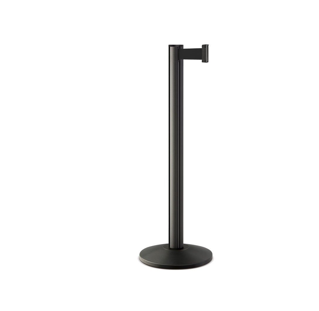 Lavi 50-3000A/WB/BK Stanchion With Retractable Belt, Black, 40 in