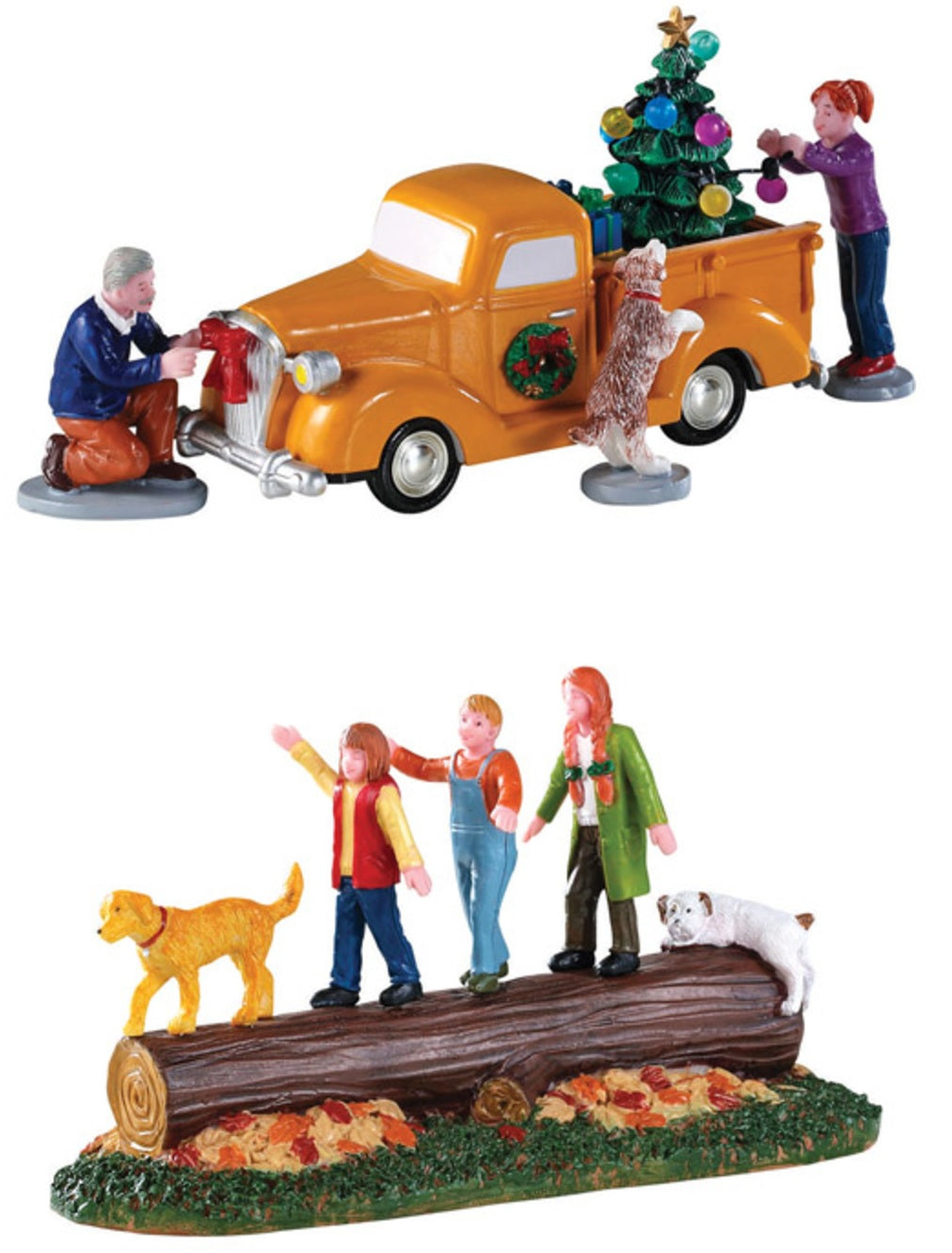 Lemax A3182 Two Assorted Village People Christmas Tabletop Decoration, Multicolored