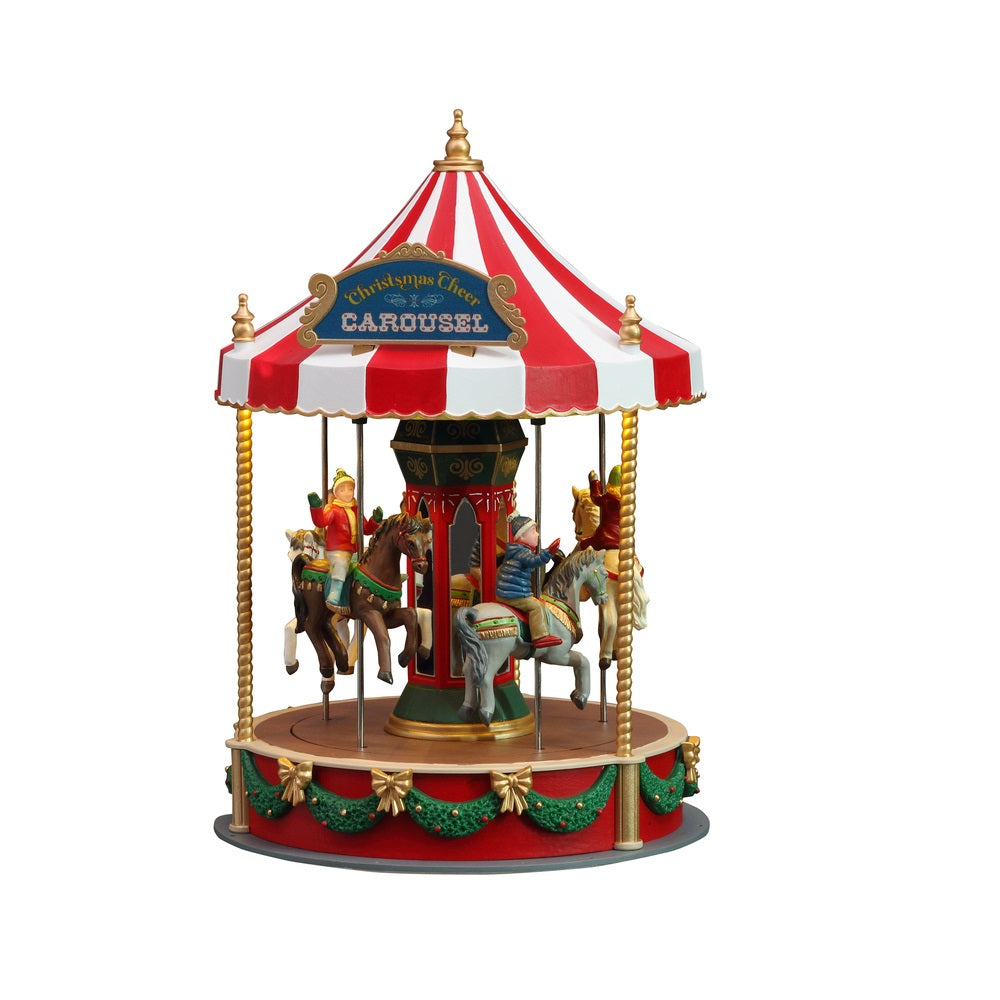 Lemax 14821 Christmas Cheer Carousel Village, Multicolor