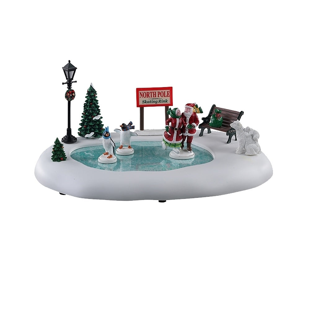 Lemax 14837 Christmas North Pole Skating Rink Figurine, 4.5 Volt