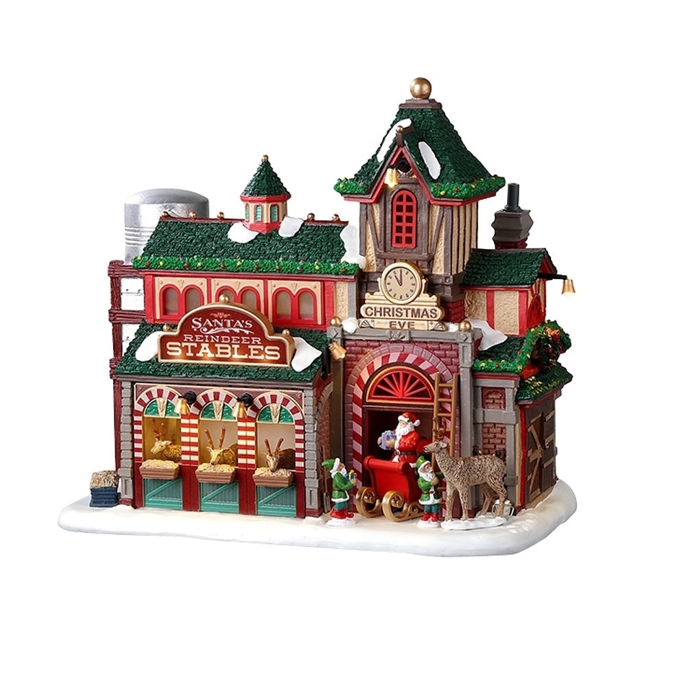 Lemax 25926 Christmas Santa's Reindeer Stables, 4.5 Volt