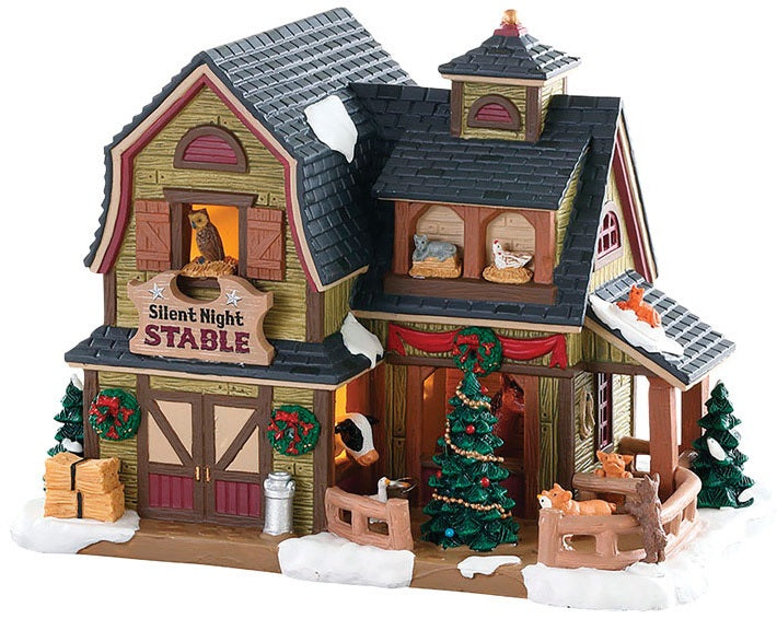 Lemax 85325 Christmas Silent Night Stable Tabletop Decoration, Multicolored