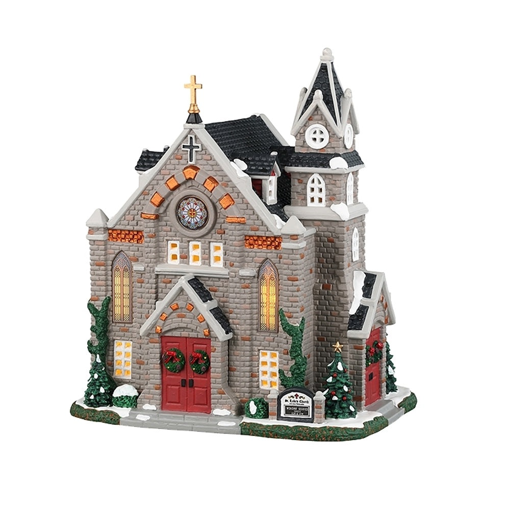 Lemax 35055 Christmas St. Luke's Church, Porcelain