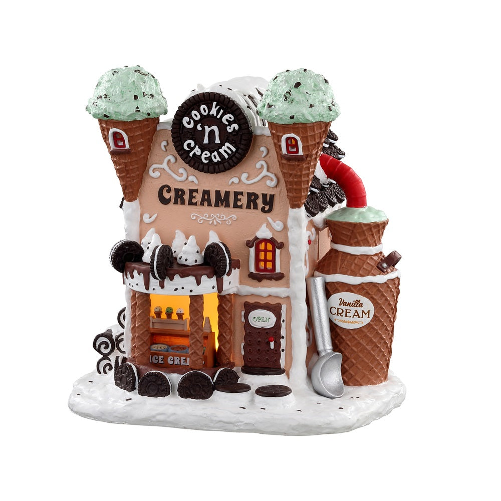 Lemax 05699 Cookies 'N Cream Creamer Christmas Village, Multicolor