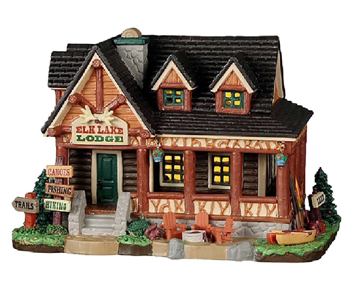 Lemax 25905 Elk Lake Christmas Lodge, Porcelain