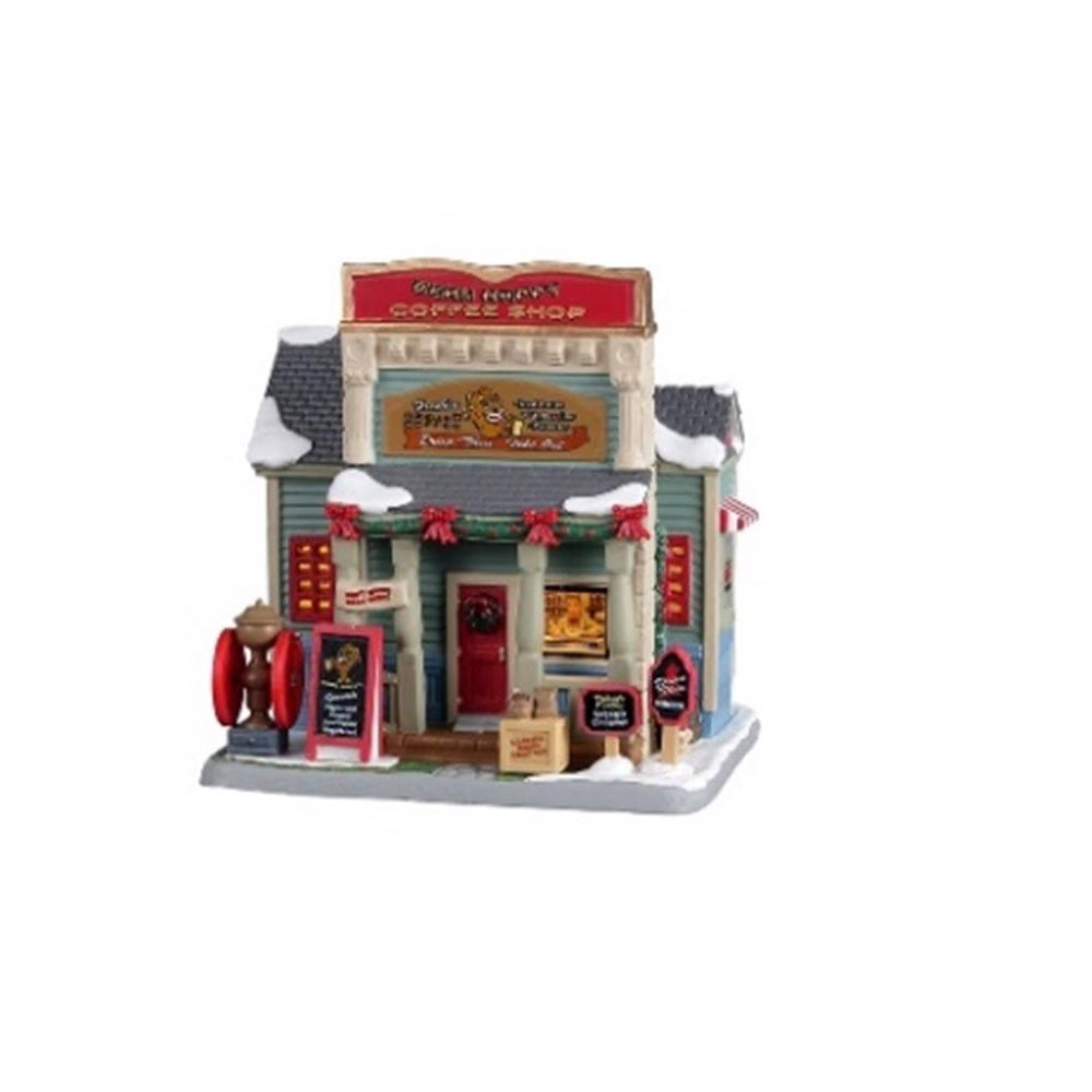 Lemax 25929 LED Bean Happy Coffee Shop Christmas Village, Multicolored