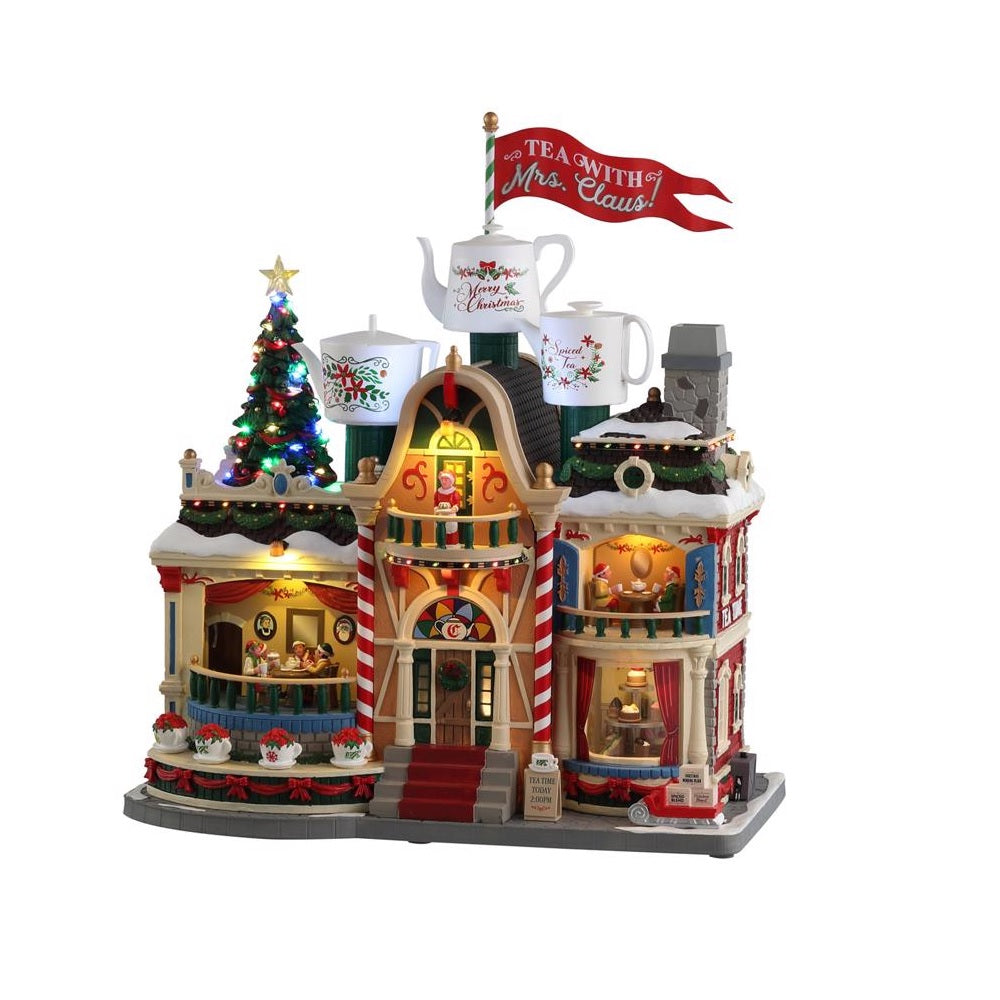 Lemax 35018 LED Mrs. Claus Tea Christmas Village, Multicolored