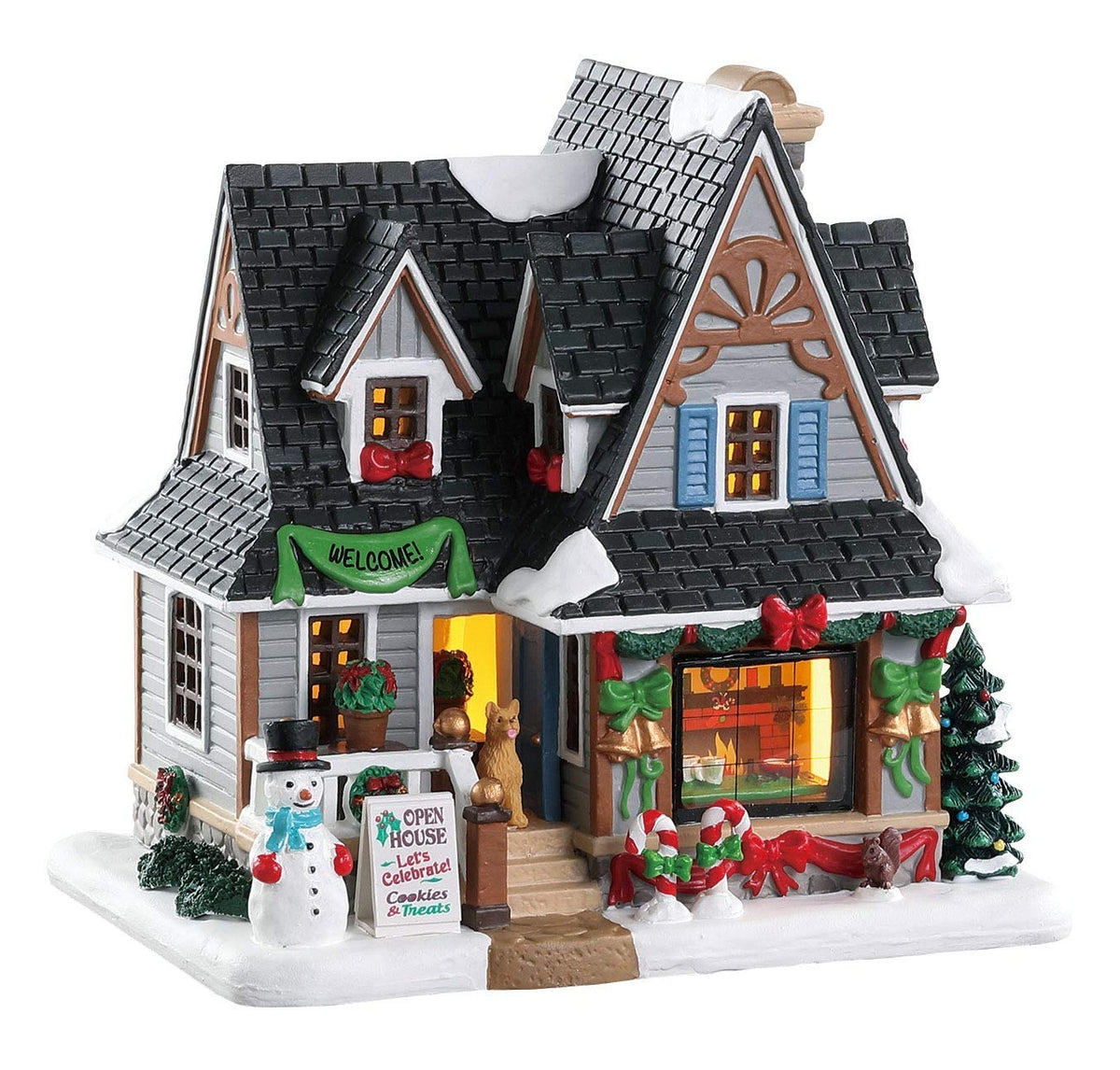 Lemax 85352 Lighted Building Christmas Holiday Open House, Porcelain