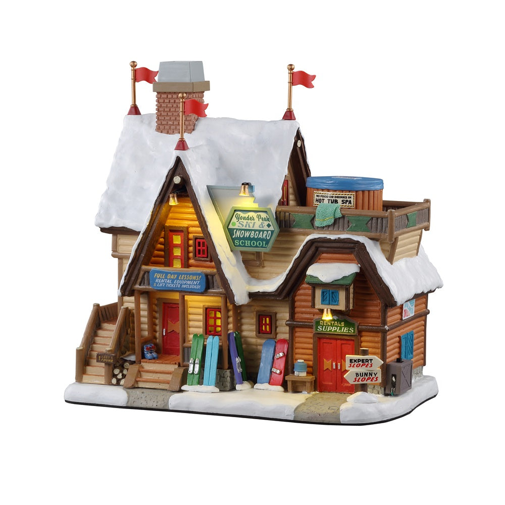 Lemax 15743 Yonder Peak Ski & Snowboard School Christmas Village, Multicolor