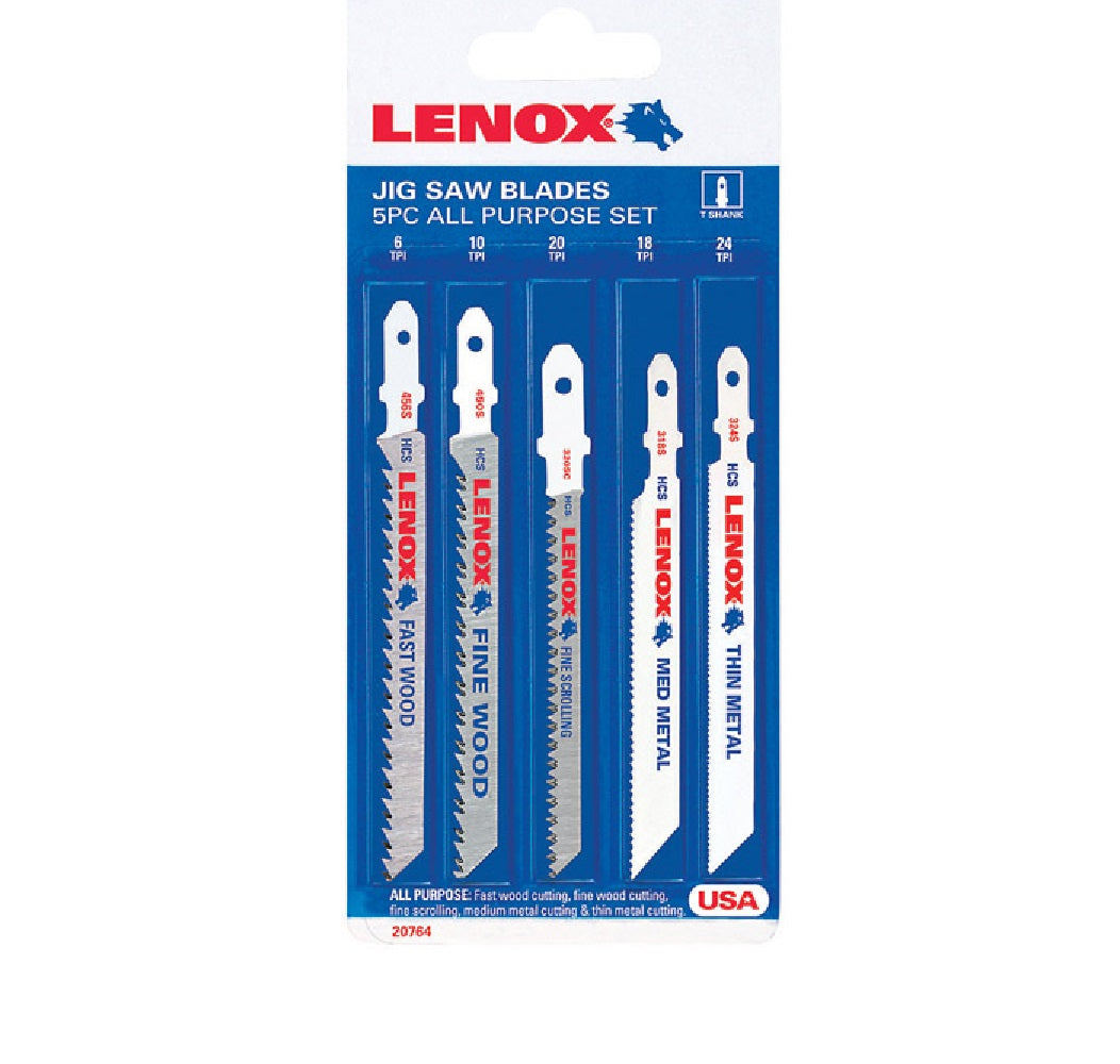 Lenox 1994456 Assorted TPI Jig Saw Blade Set, Carbon Steel, 4" L