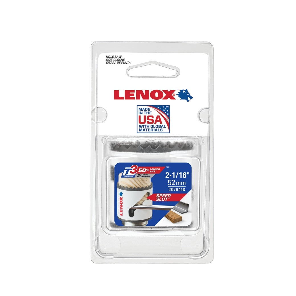 Lenox 2079418 Speed Slot Bi-Metal Hole Saw, 2-1/16 in