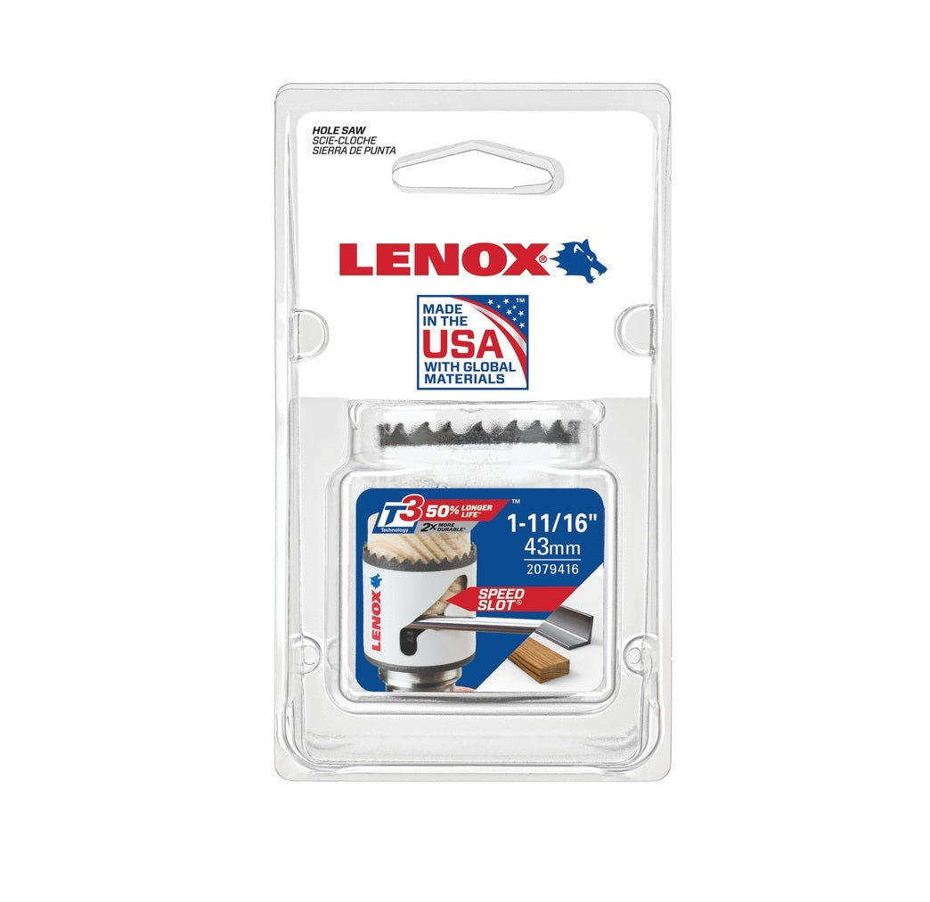 Lenox 2079416 Speed Slot Bi-Metal Hole Saw, 1-11/16 in