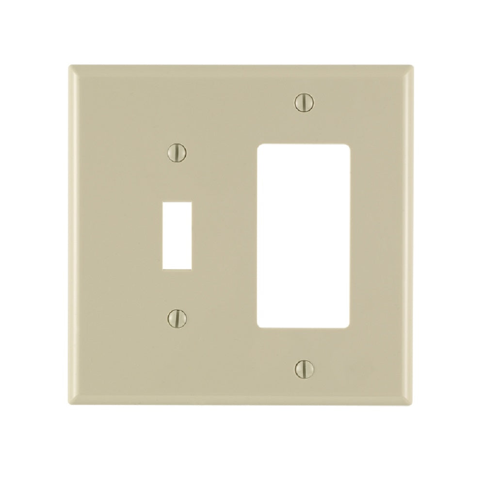 Leviton 001-PJ126-00I Midway 2 gang Wall Plate, Ivory