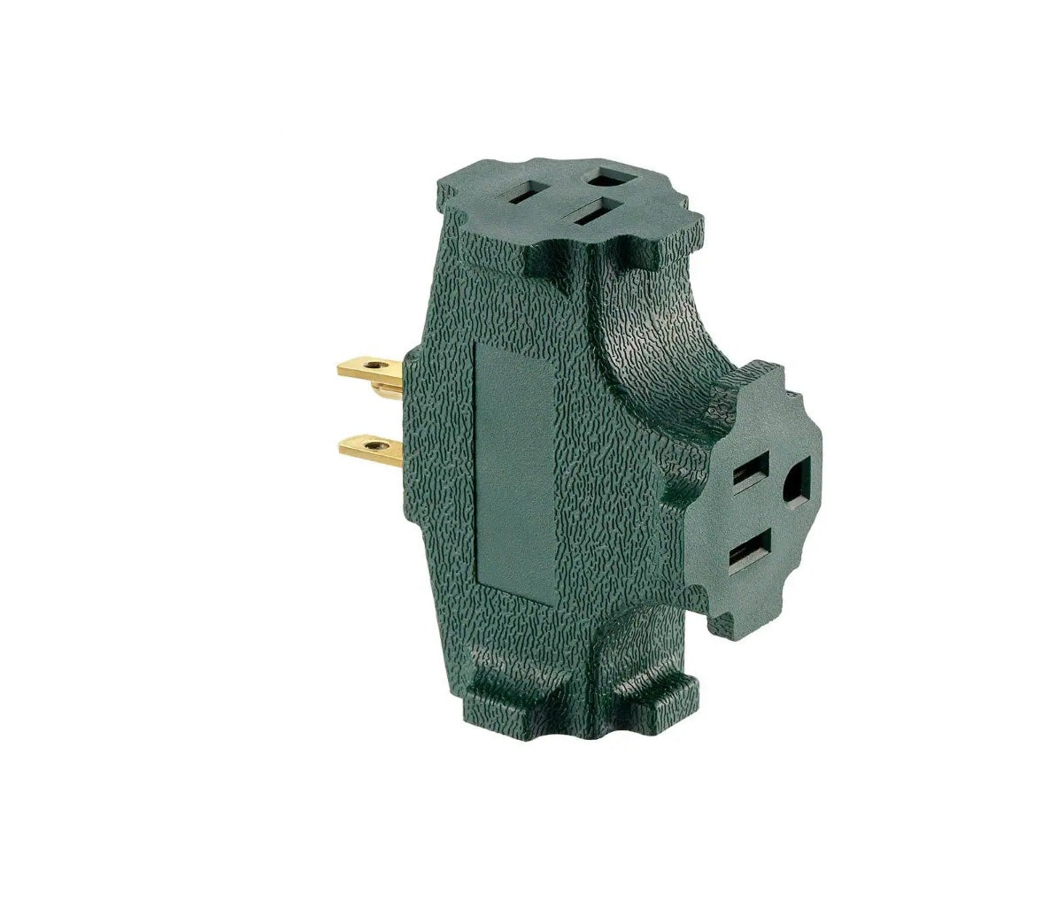 Leviton 00694-0GR Indoor Grounded 3 Outlets Adapter, Green