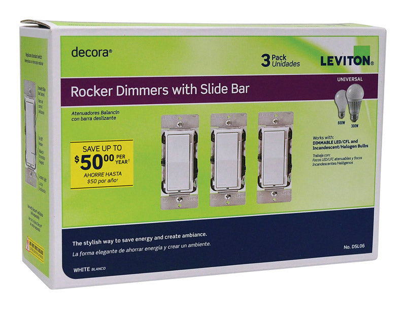 Buy leviton rocker dimmer with slide bar - Online store for switches & receptacles, dimmer  in USA, on sale, low price, discount deals, coupon code