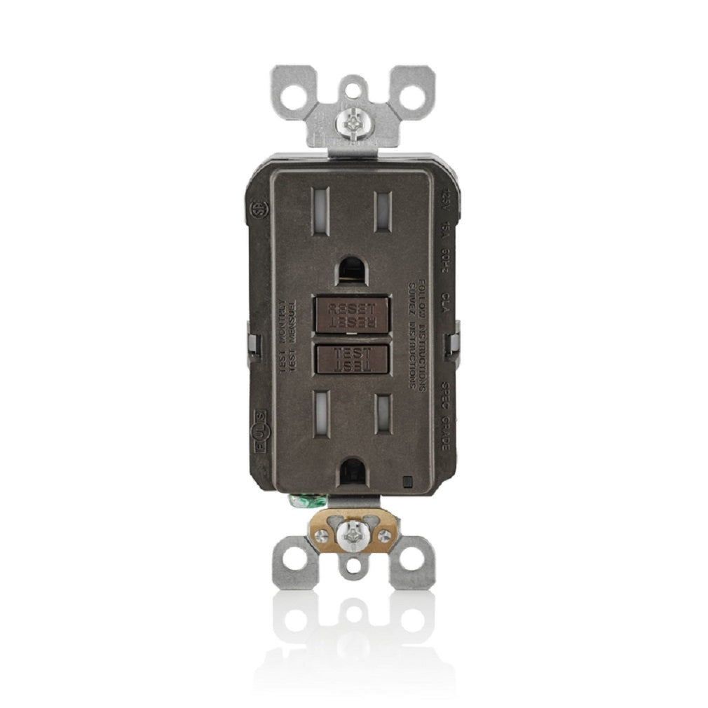 Leviton GFTR1-00K SmartlockPro GFCI Outlet, Brown