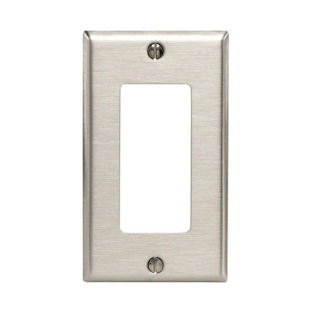 Leviton 84401-040 1 Gang GFCI/Rocker Wall Plate, Stainless Steel