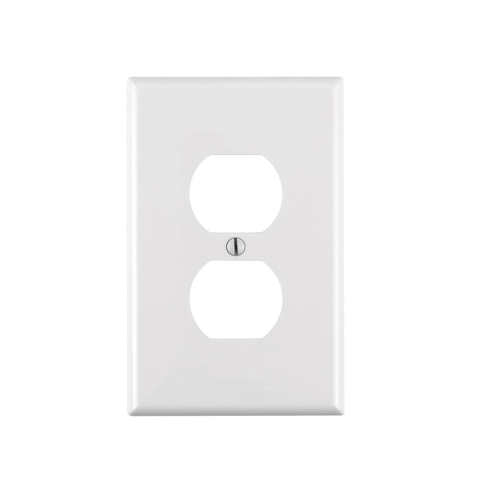 Leviton 00PJ8-00W Duplex Outlet Wall Plate, White