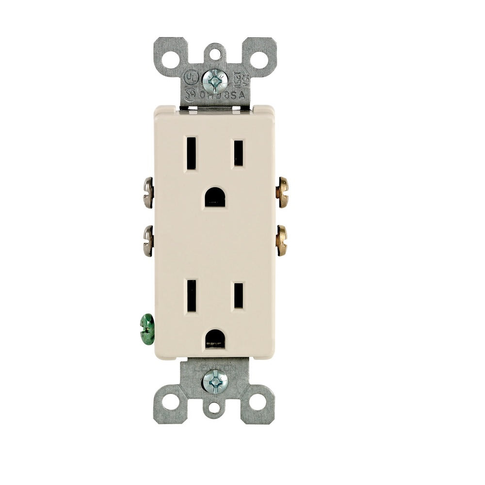 Leviton S06-05325-0TS Decora Duplex Receptacle, Light Almond, 125 Volt