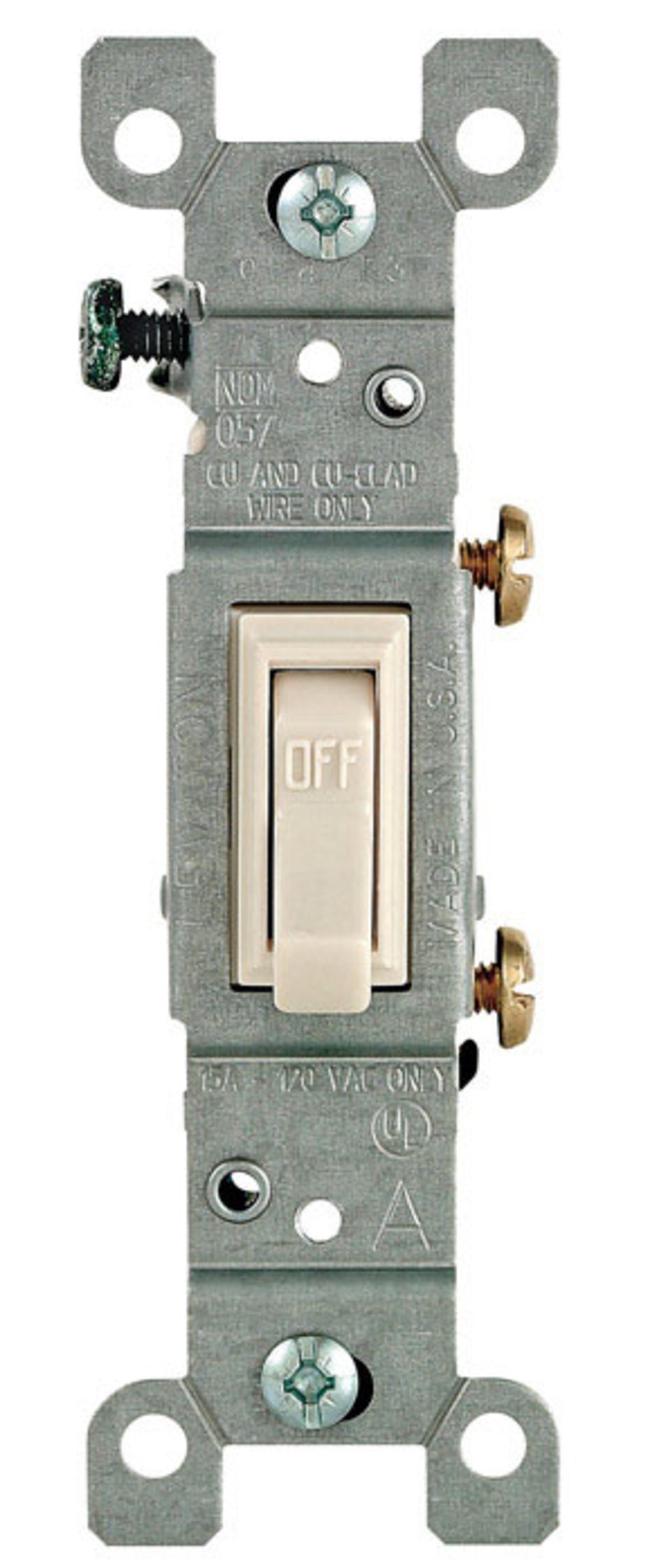 Leviton 01451-2TM Toggle Switch, 120 Volt, 15 Amp