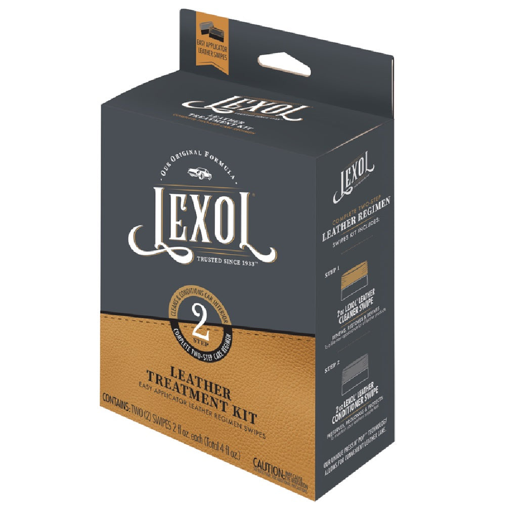 Lexol E301345900 2 Step Leather Cleaner And Conditioner Wipes, 4 Oz