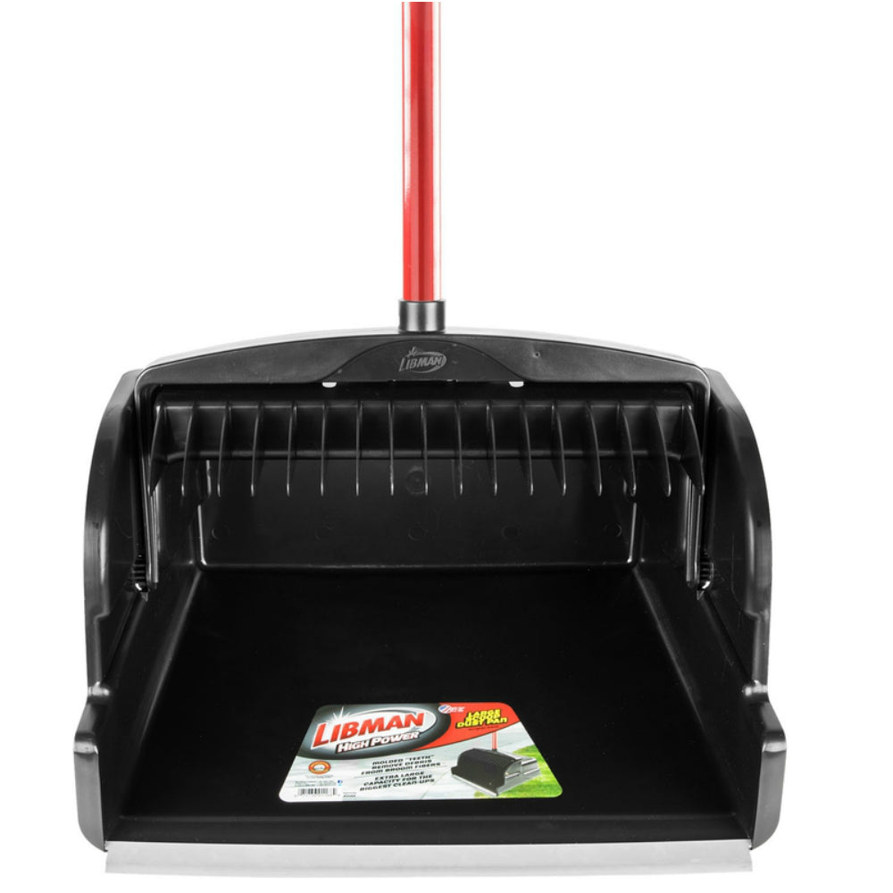 Libman 1168 High Power Upright Large Scoop Dust Pan, Plastic, Black