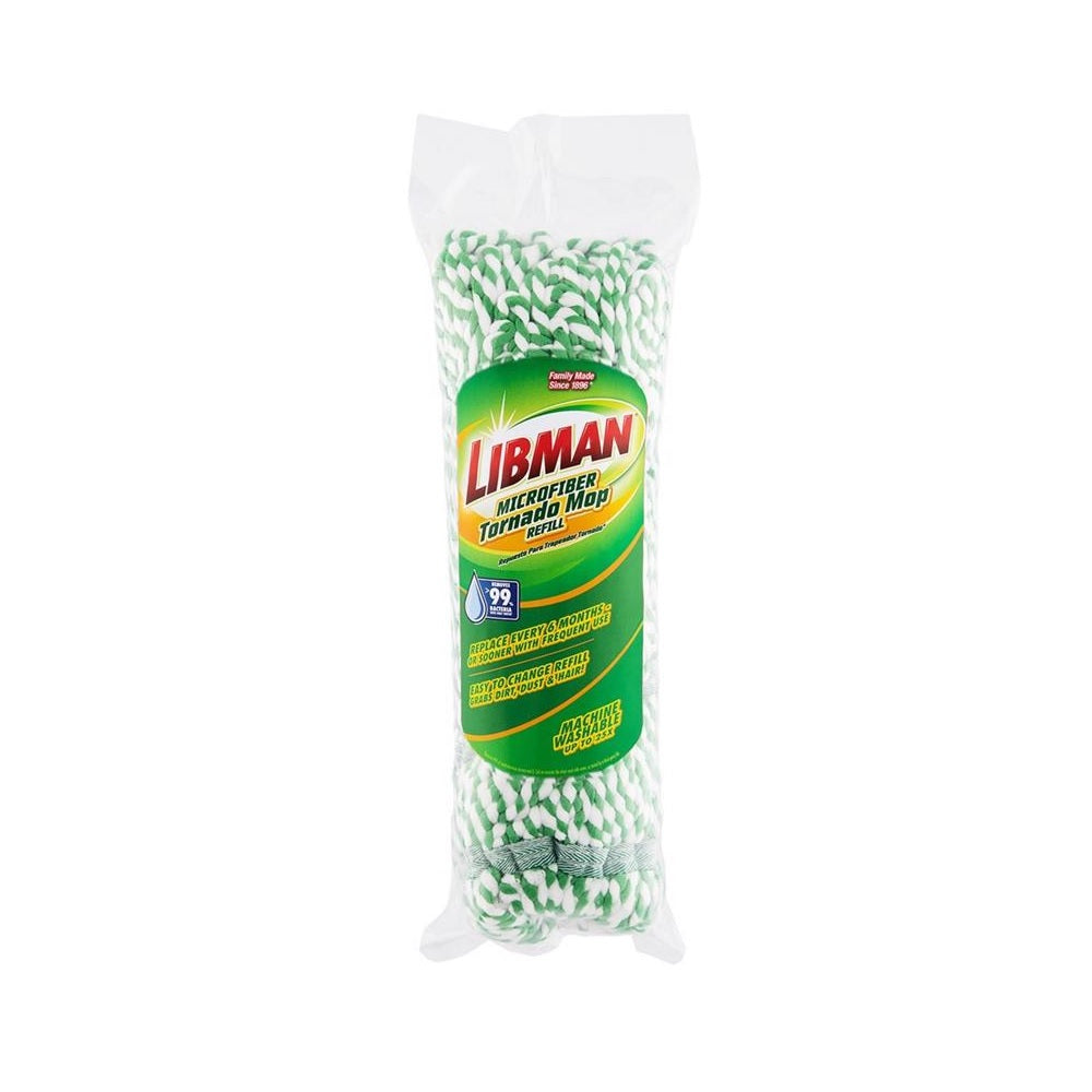 Libman 1563 Microfiber Mop Refill, Green/White