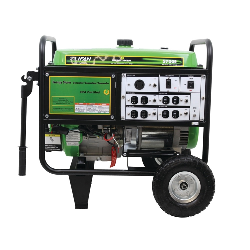 Lifan ES5700E Portable Generator, 120/240 Volt, 5700 Watts