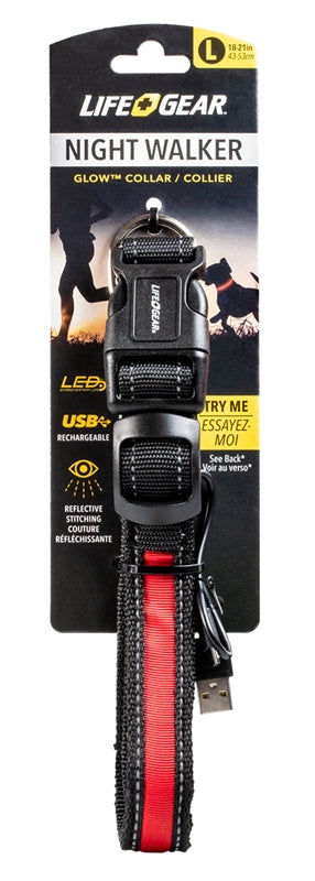 Life+Gear 41-3950 Rechargeable Glow Dog Collar, Large