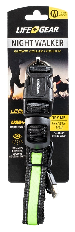 Life+Gear 41-3949 Rechargeable Glow Dog Collar, Medium