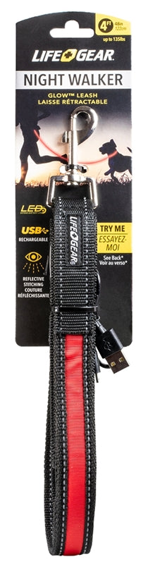 Life+Gear 41-3951 USB Rechargeable Glow Dog Leash, 4 Ft