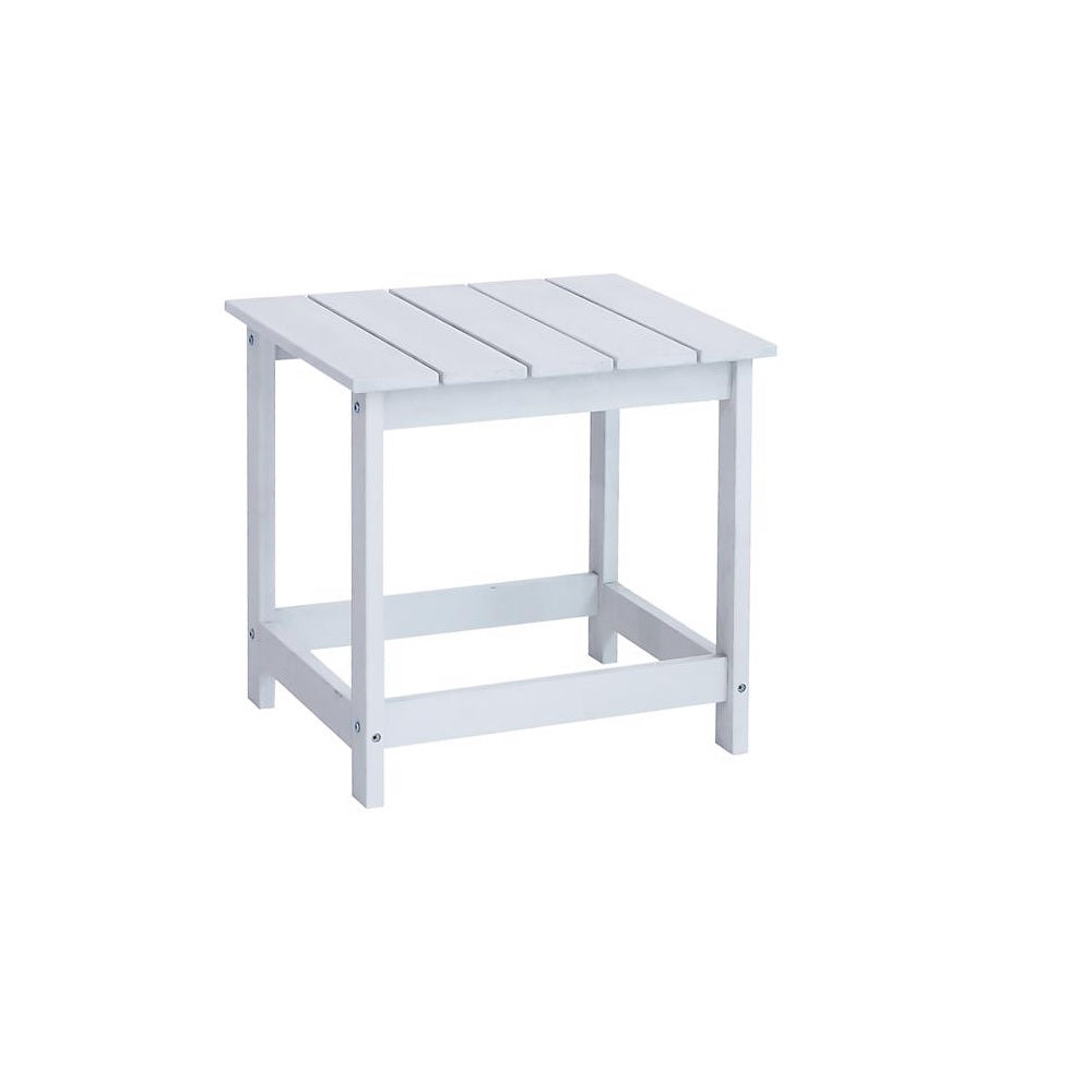 Living Accents H22WT0104-W Faux Adirondack Side Table, White