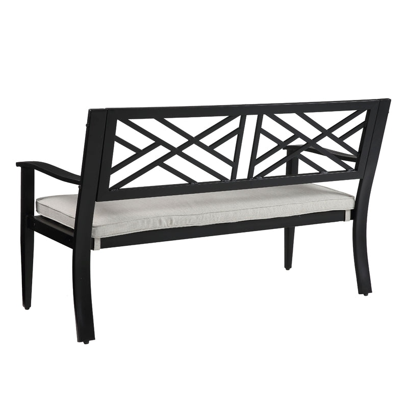 Living Accents KMS620D Cushion Park Bench, Steel, 35.43 in. H x 51.97 in. L x 24.41 in. D