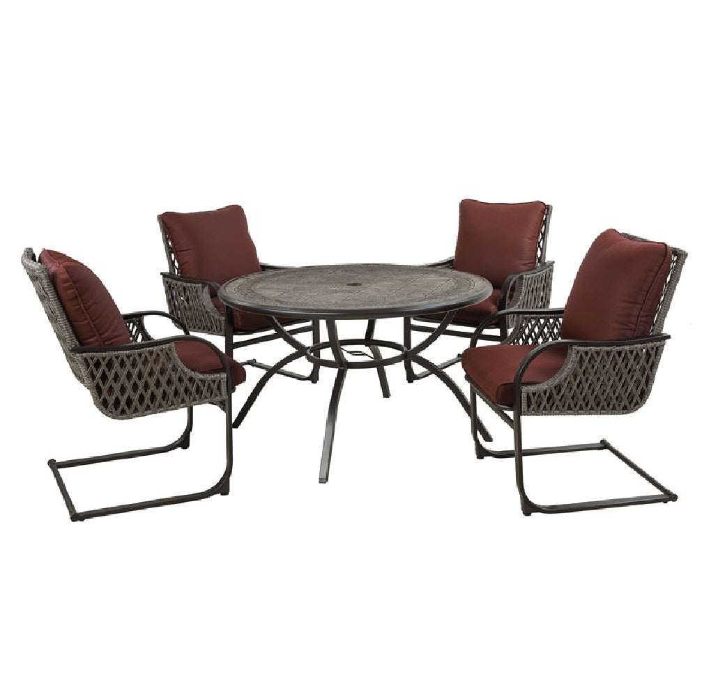 Living Accents STS5V68 Redmond Patio Set, Steel, Burgundy