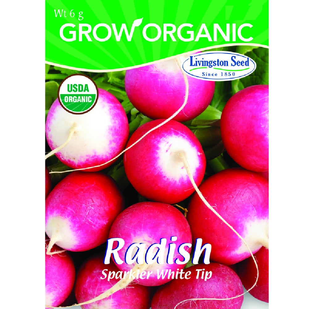Livingston Seed Y7130 Radish Sparkler White Tip Plantation Vegetable, 6g