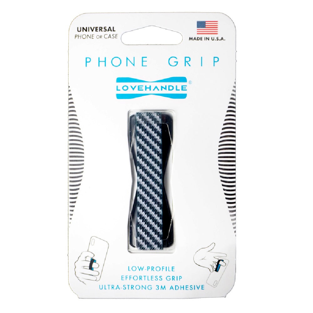 LoveHandle L-084-01 Carbon Fiber Phone Grip, Black/Gray